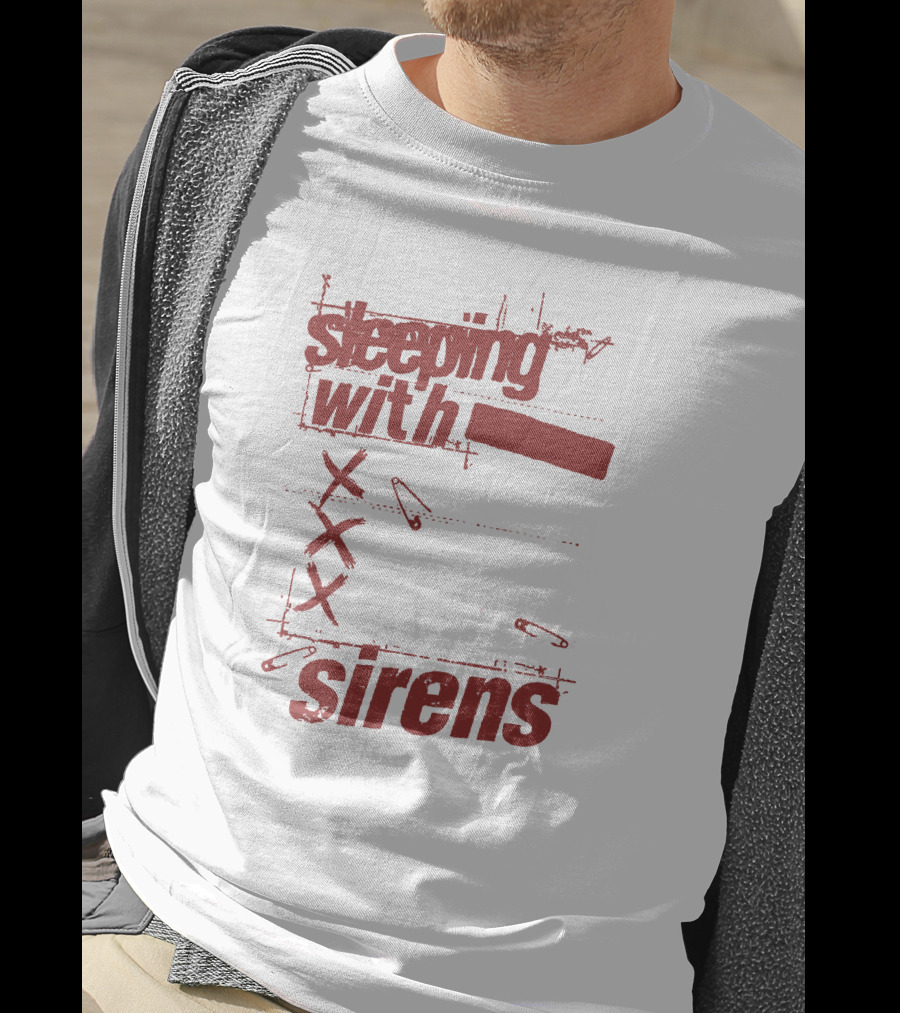 Sleeping With Sirens Merch Xxx Safety Pins Edgy Collage T-Shirt