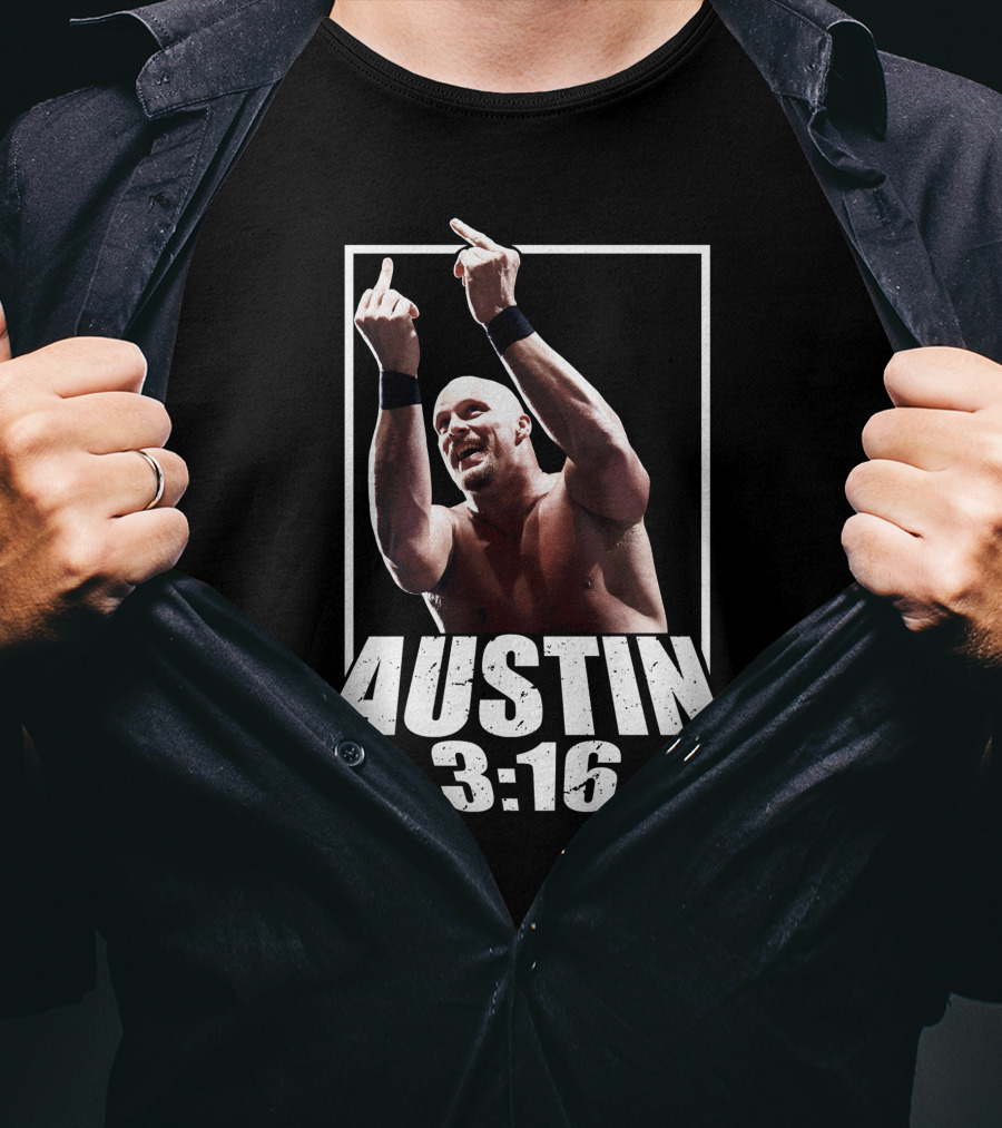 Austin 3:16 Middle Finger Gesture Iconic Wrestling Moment T-Shirt