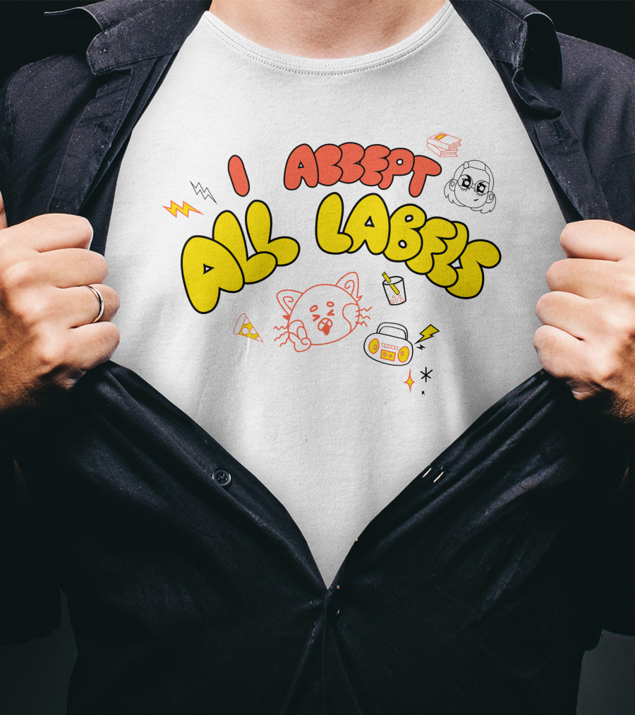 I Accept All Labels Turning Red Merch Pixar T-Shirt