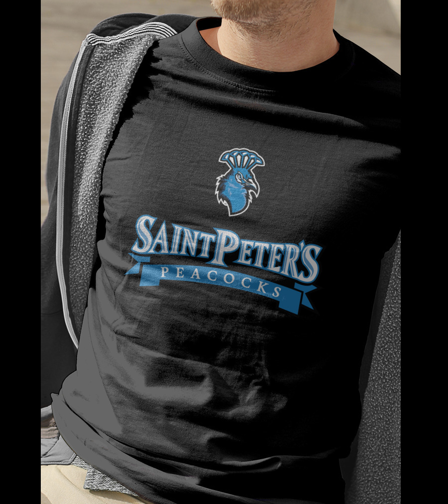 Saint Peter's Peacocks Logo Sports Branding T-Shirt