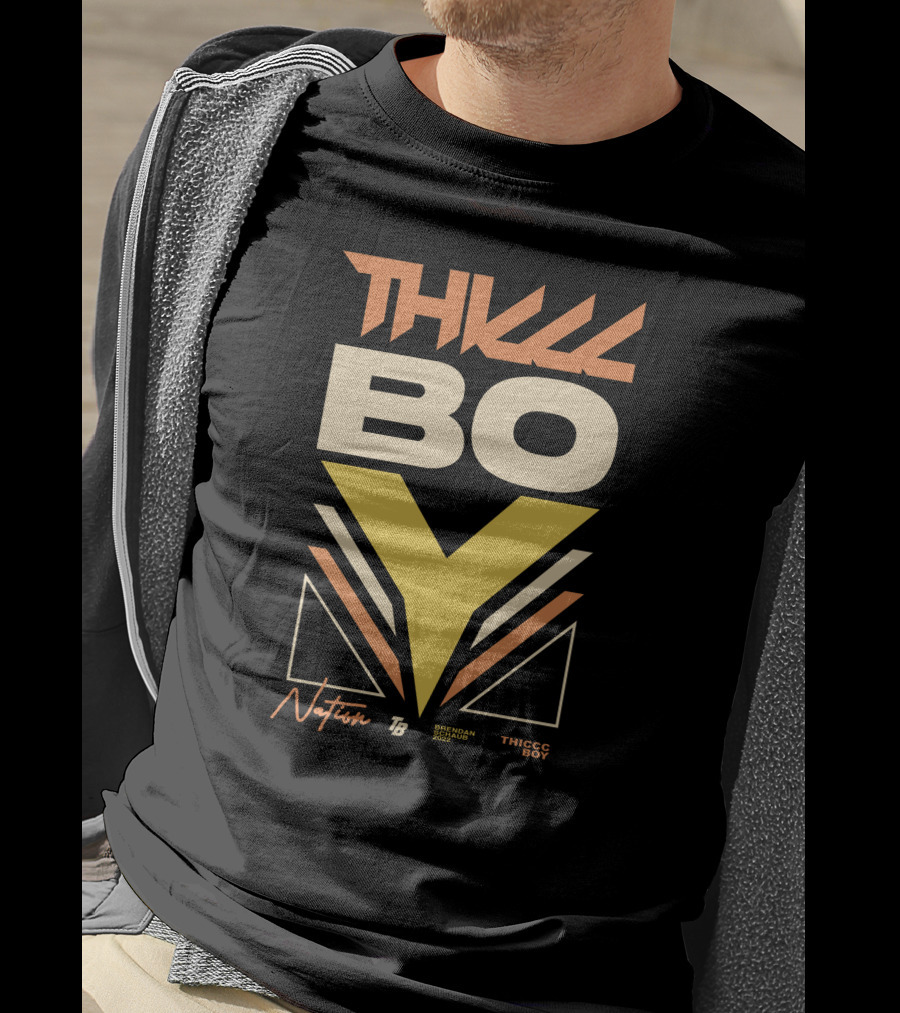 Thicc Boy Nation Thiccc Boy Dash Long Body Black T-Shirt