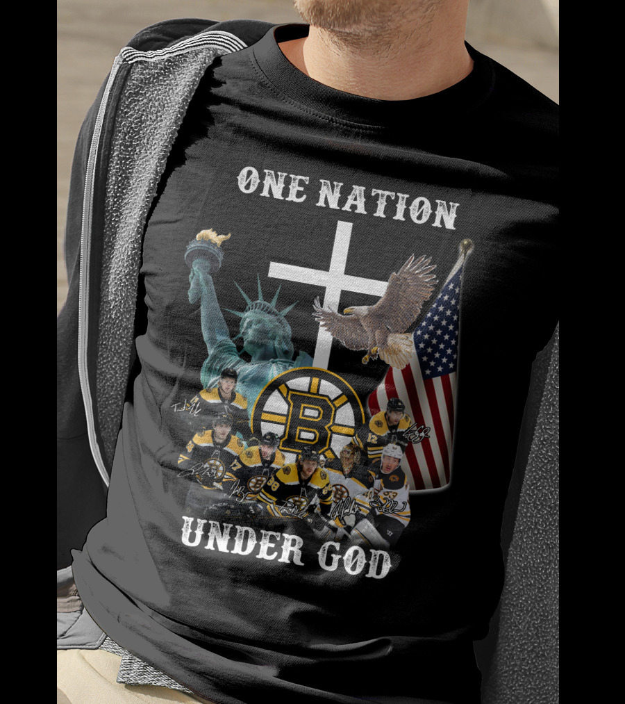 One Nation Under God Boston Hockey Spirit T-Shirt