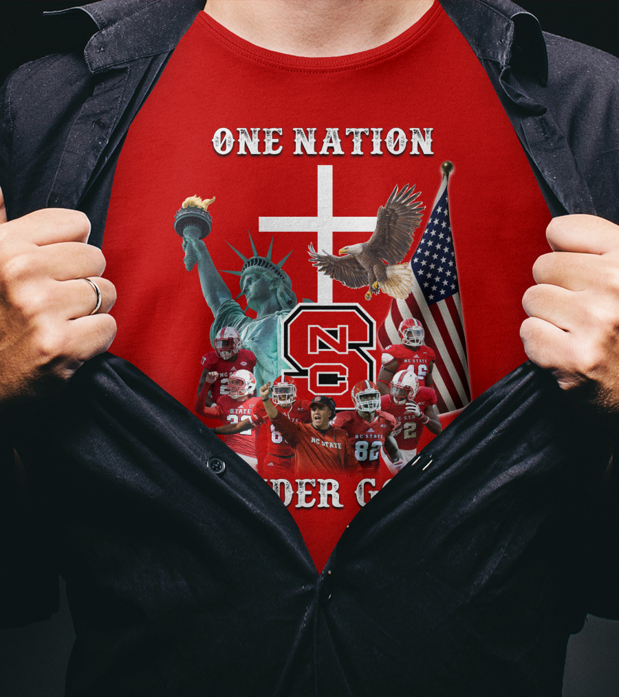 NC State Wolfpack Football One Nation Under God T-Shirt