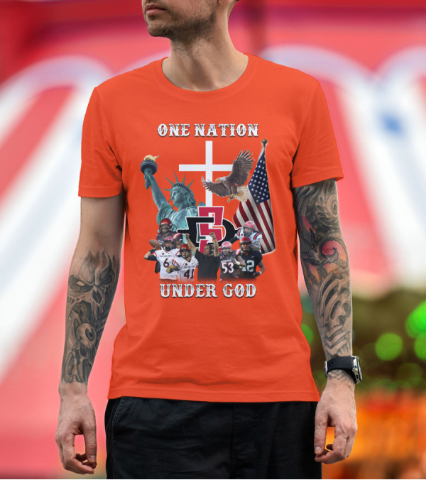 Premium T-Shirt: SDSA One Nation Under God Coach Statue Liberty Flag Eagle Football T-Shirt SDSA One Nation Under God Coach Statue Liberty Flag Eagle Football T-Shirt