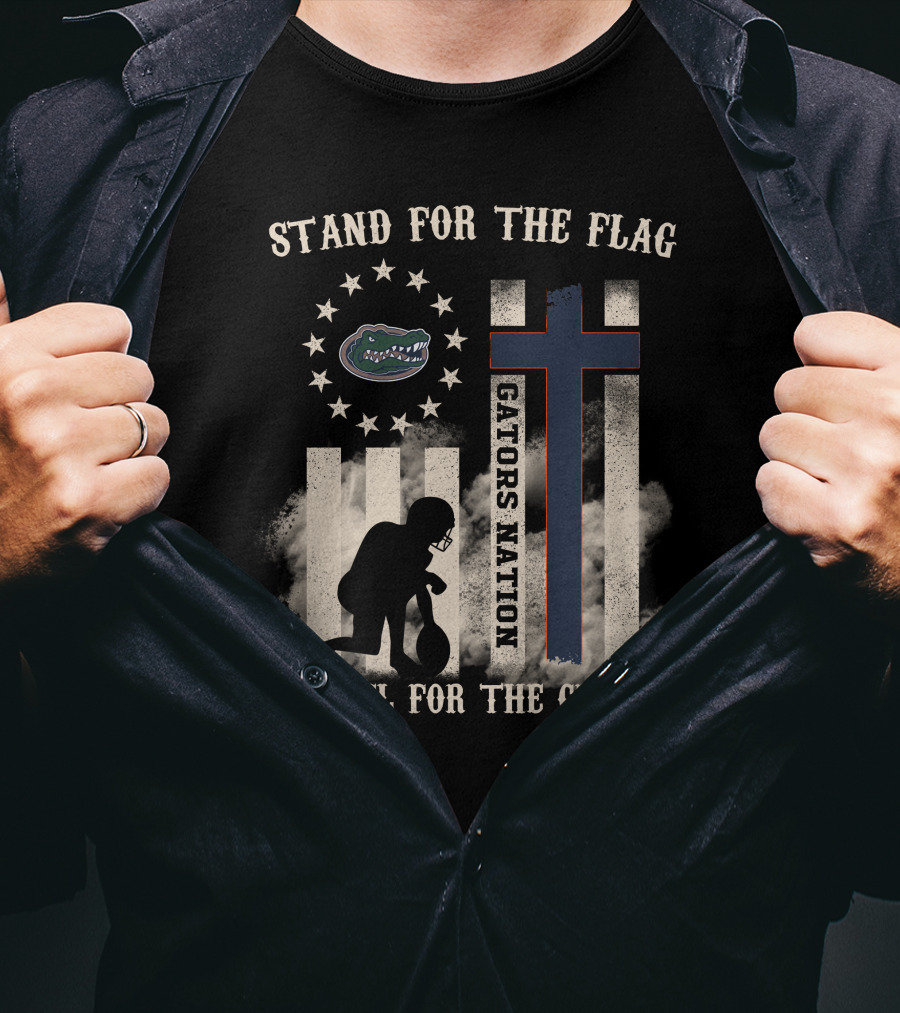 Stand For The Flag Gators Nation Kneel For The Cross T-Shirt
