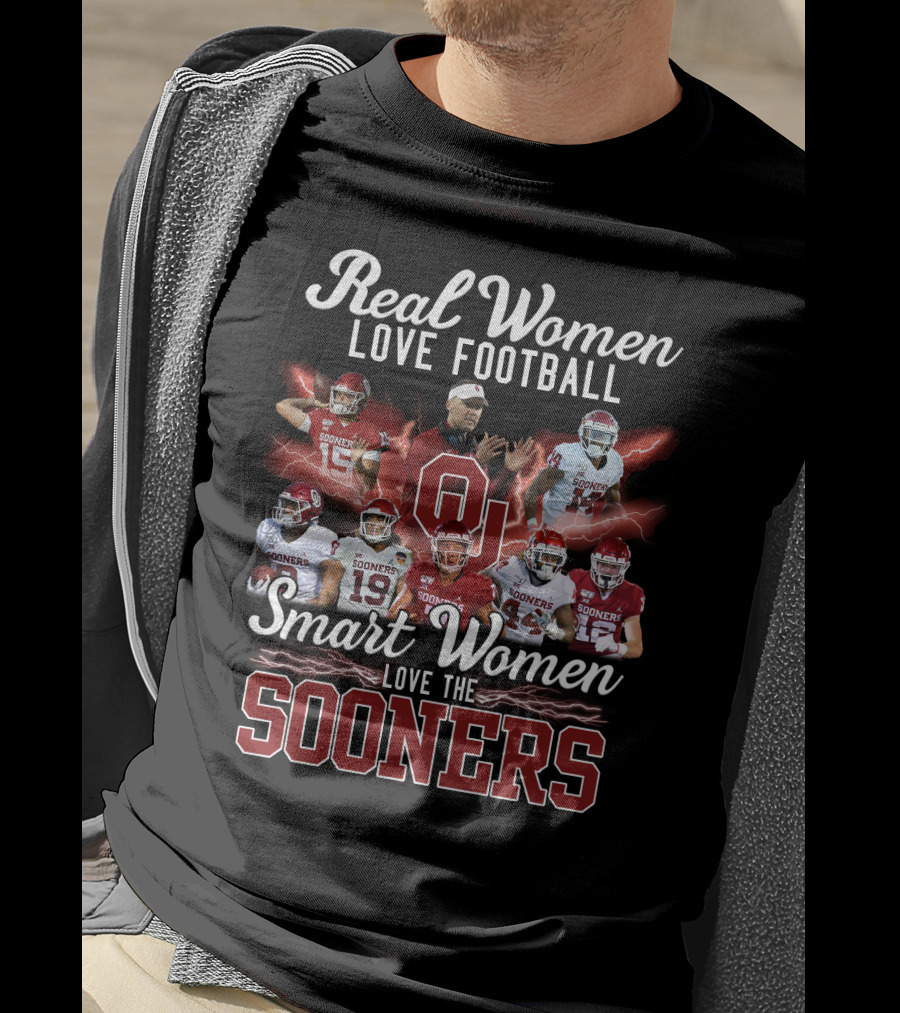 Real Women Love Football Smart Women Love The Sooners T-Shirt