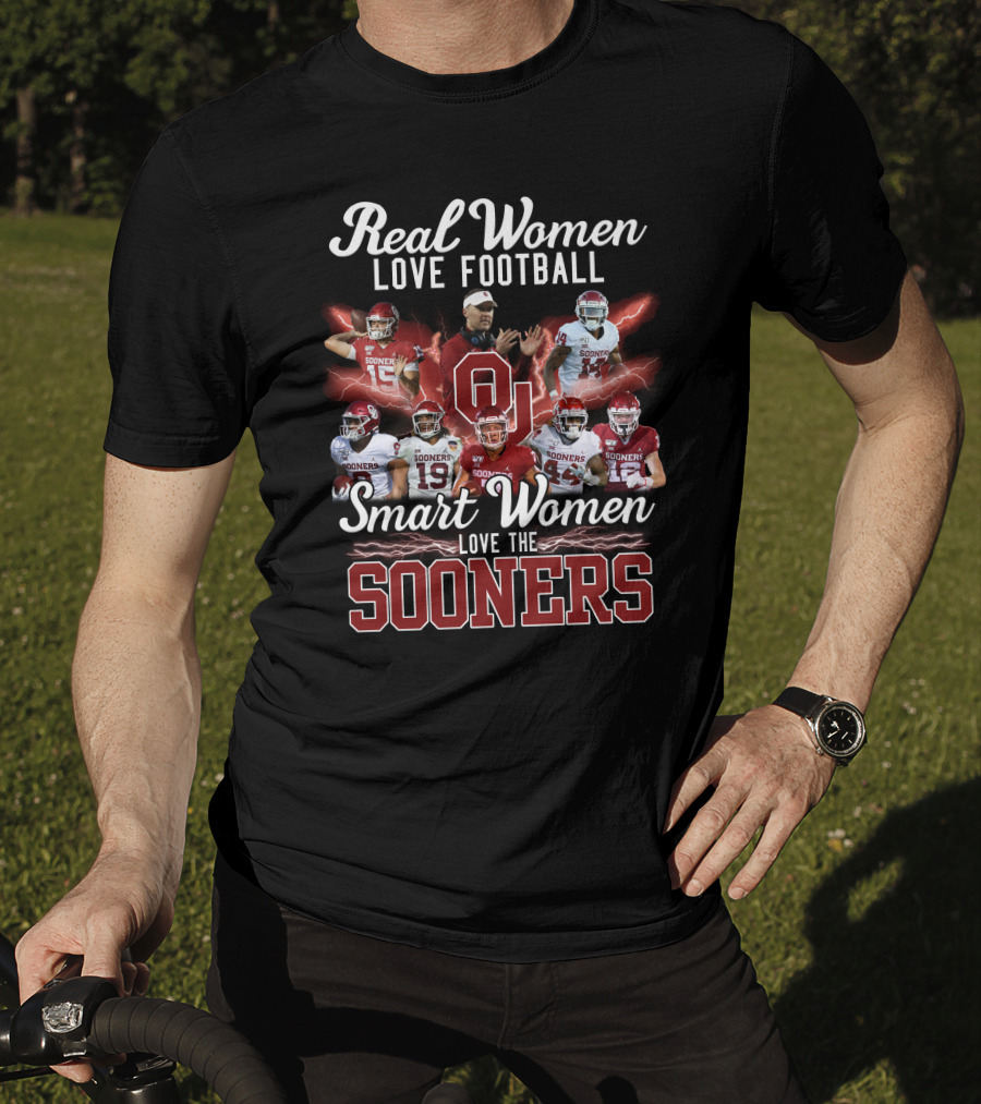 Real Women Love Football Smart Women Love The Sooners T-Shirt