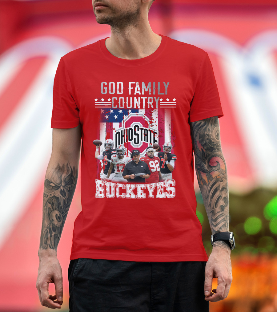 Ohio State God Family Country Buckeyes T-Shirt