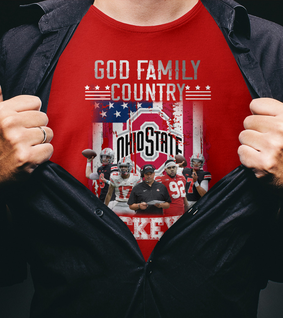 Ohio State God Family Country Buckeyes T-Shirt