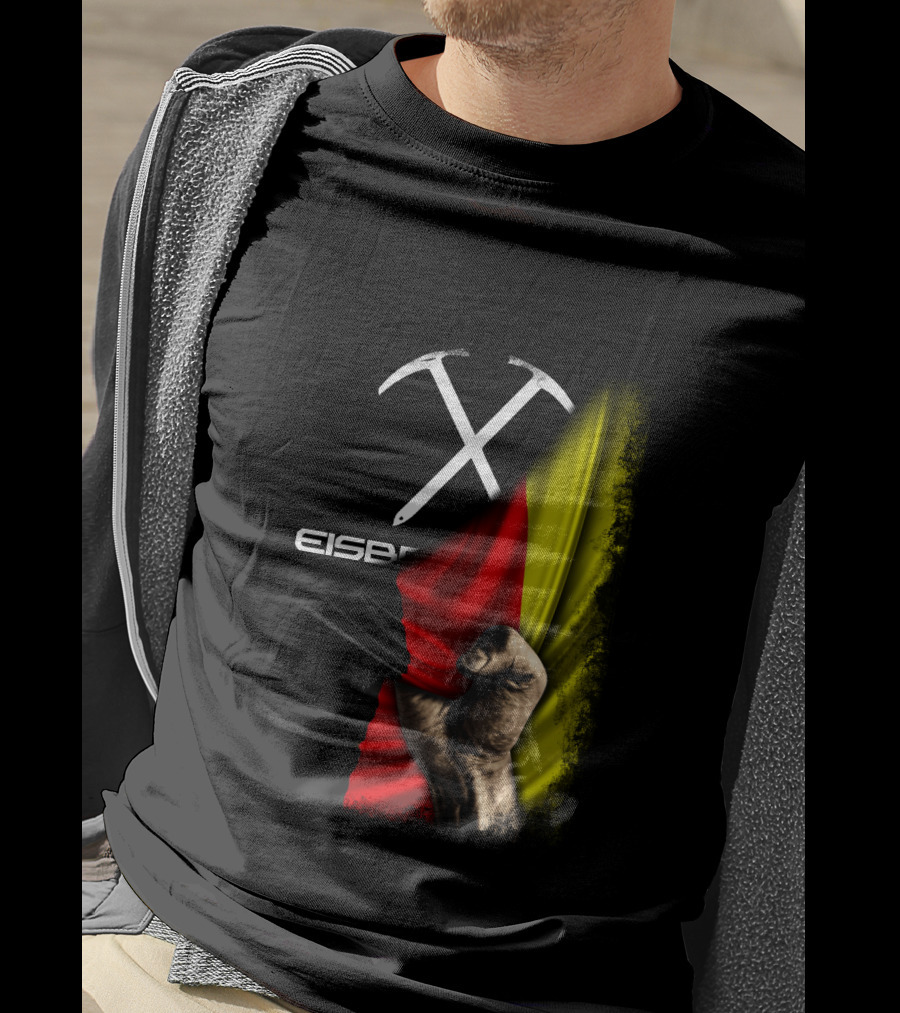 Eisbrecher Flagge Duo Pickaxes German Colors Fist T-Shirt