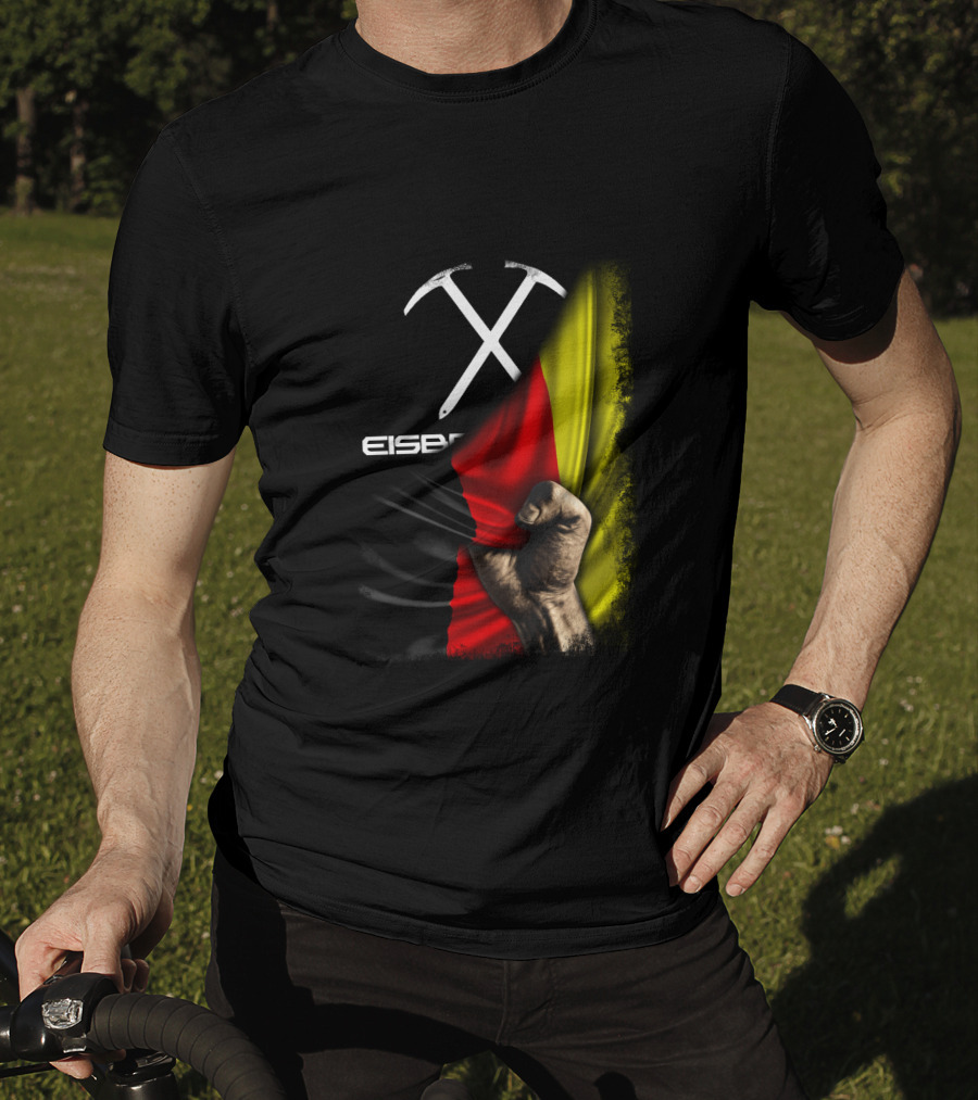 Eisbrecher Flagge Duo Pickaxes German Colors Fist T-Shirt