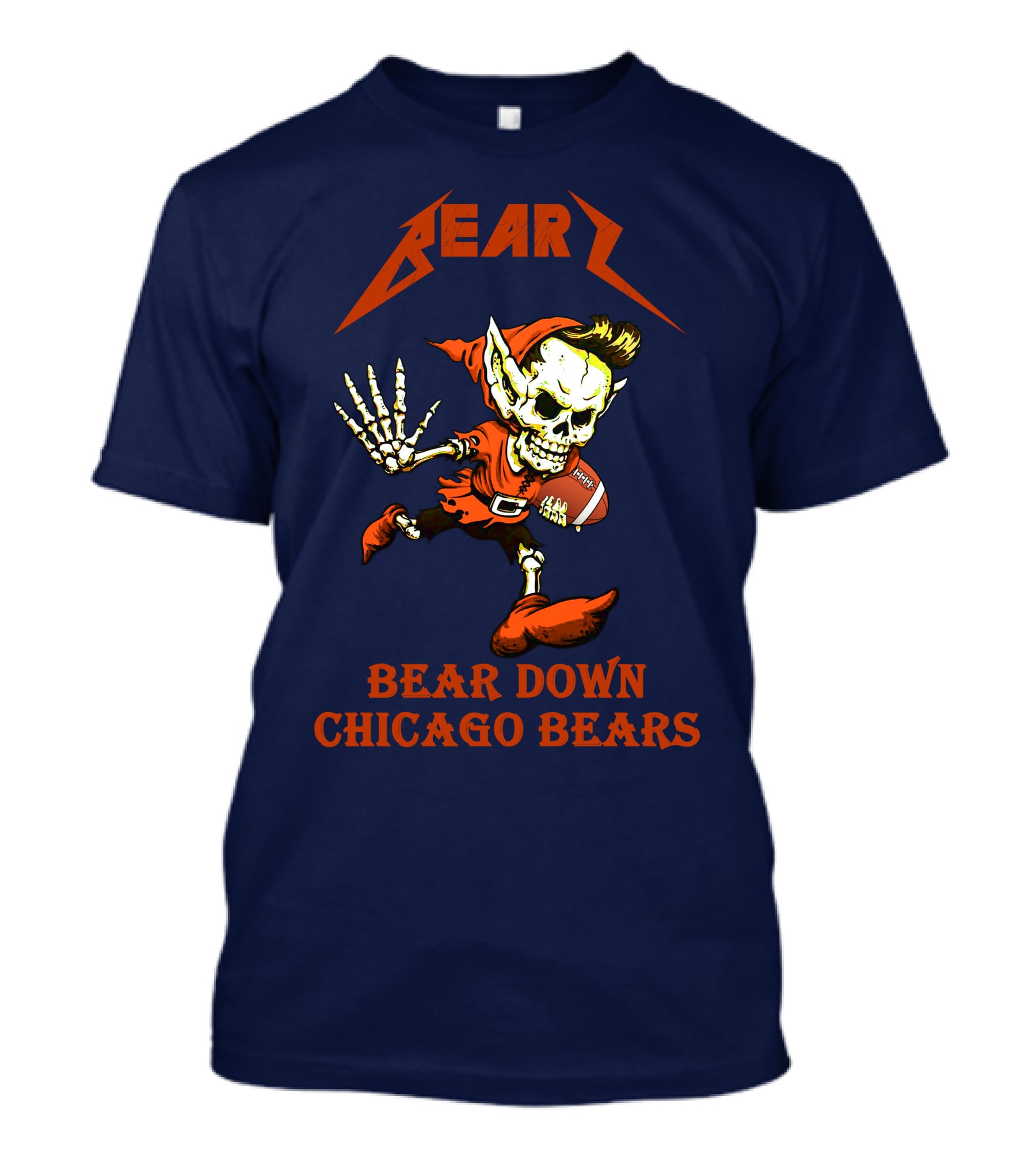 Bear Down Chicago Bears H101 Skeleton Football Player T-Shirt