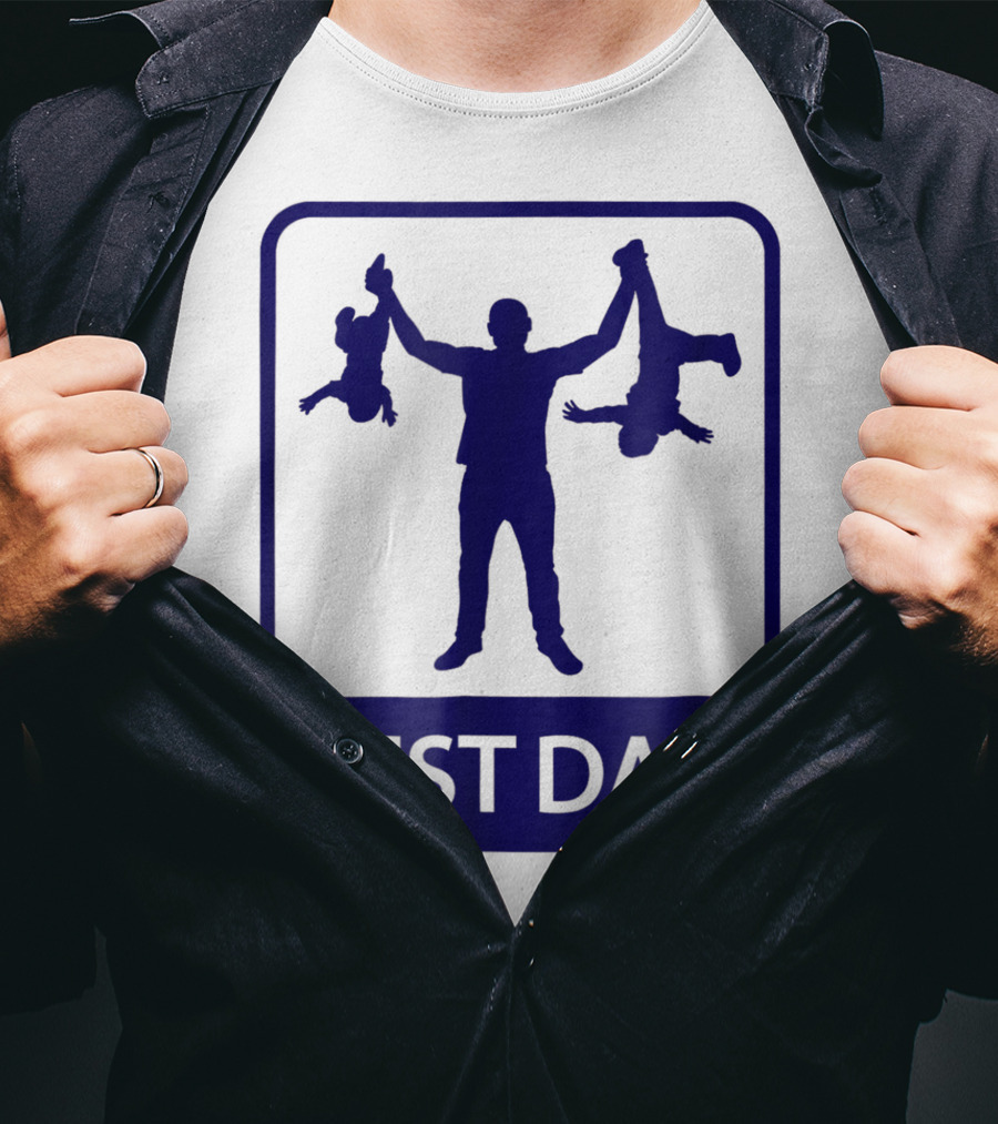 Best Dad Silhouette Holding Kids Playfully T-Shirt