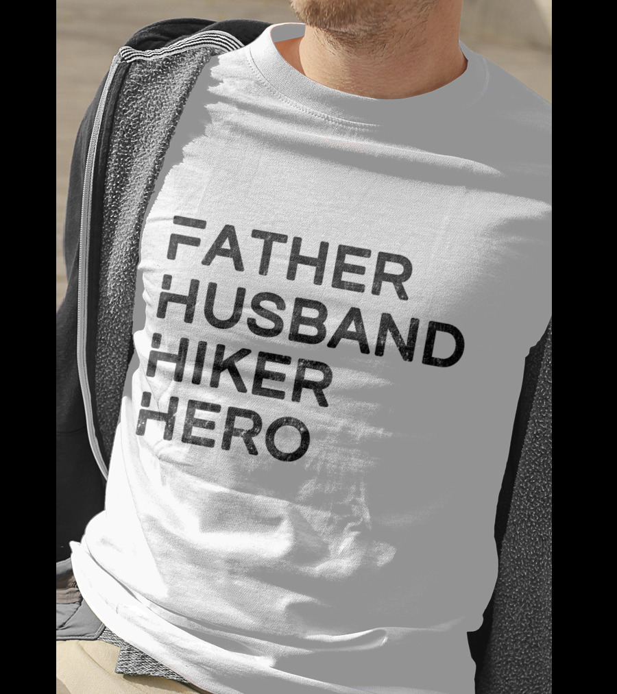 Father Husband Hiker Hero Logo Style Iconic T-Shirt