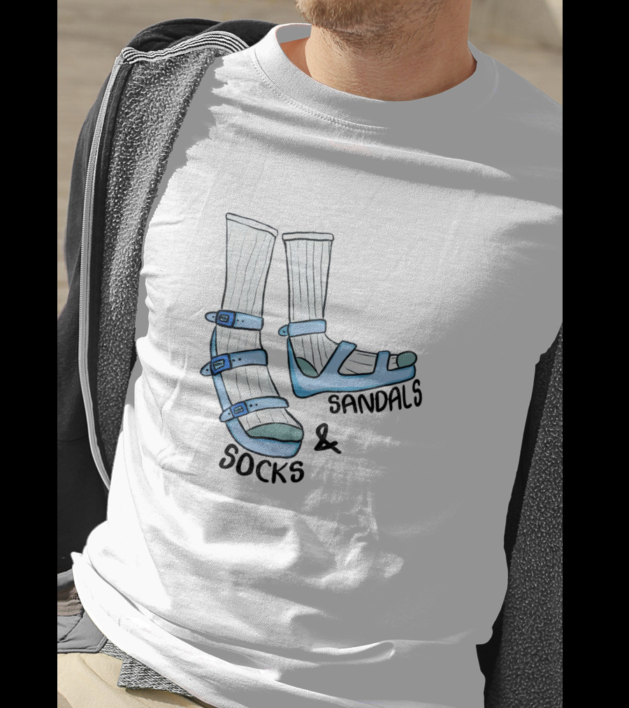 Sinjin Drowning Socks And Sandals Merch T-Shirt