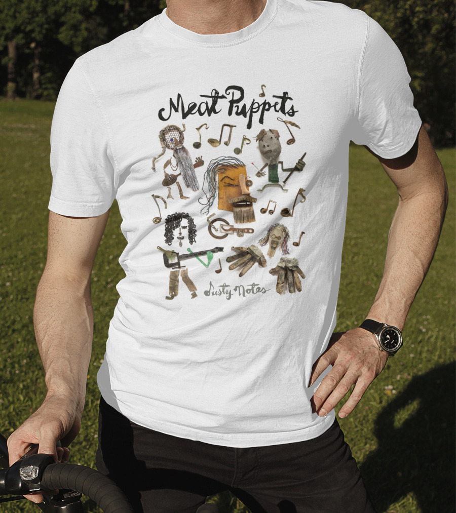 Meat Puppets Dusty Notes Musical Puppet Collage T-Shirt