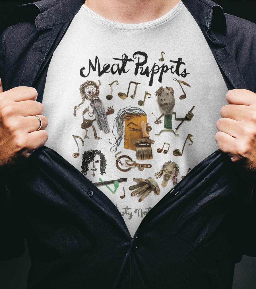 Meat Puppets Dusty Notes Musical Puppet Collage T-Shirt