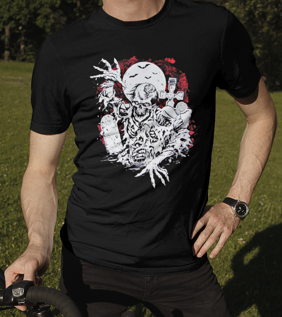 Summer Goth Zombie Undead Walking Corpse Horror Grave Moon T-Shirt
