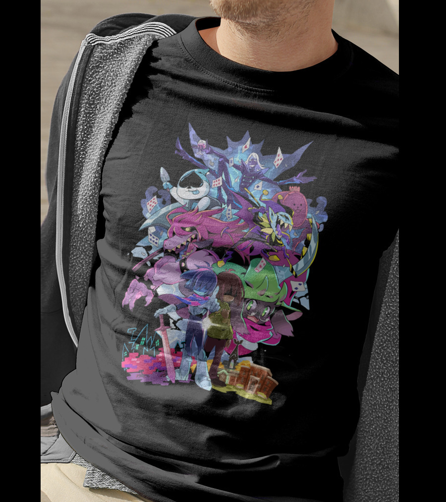 Deltarune Cast And Colorful Adventure Scene T-Shirt