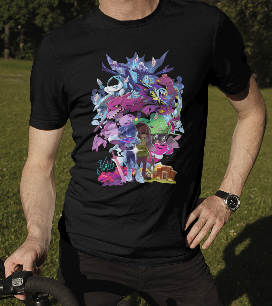 Deltarune Cast And Colorful Adventure Scene T-Shirt