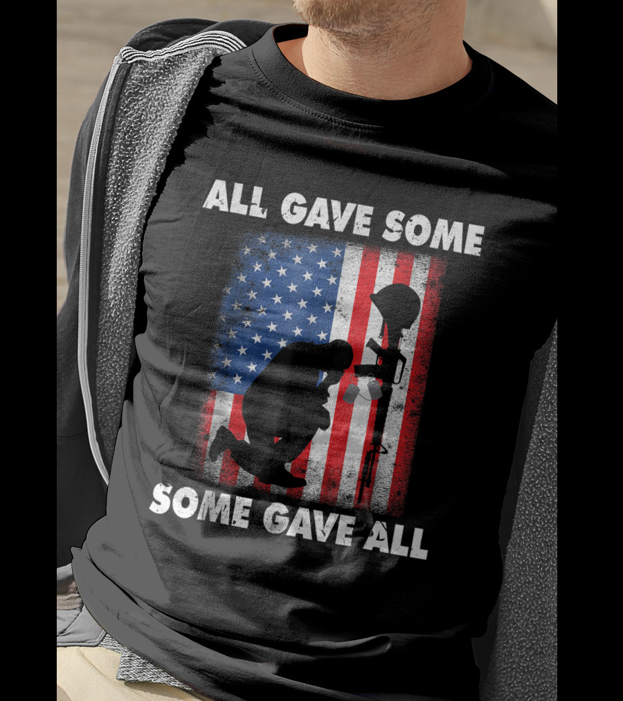 All Gave Some Some Gave All Veteran Memorial Day USA Flag T-Shirt