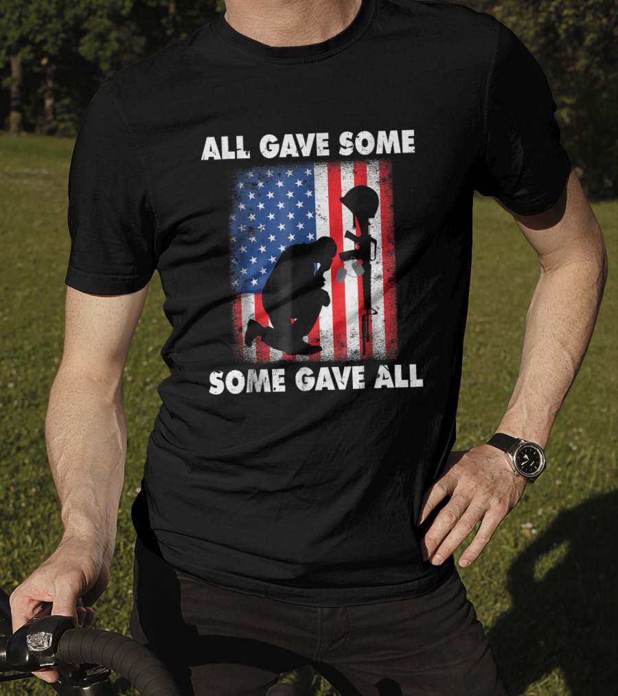 All Gave Some Some Gave All Veteran Memorial Day USA Flag T-Shirt