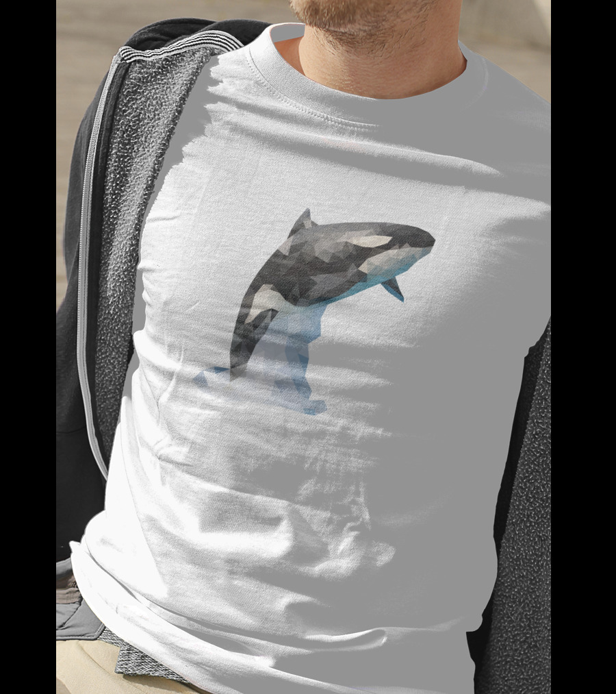Dophil Jump Geometric Dolphin In Mid-Leap T-Shirt