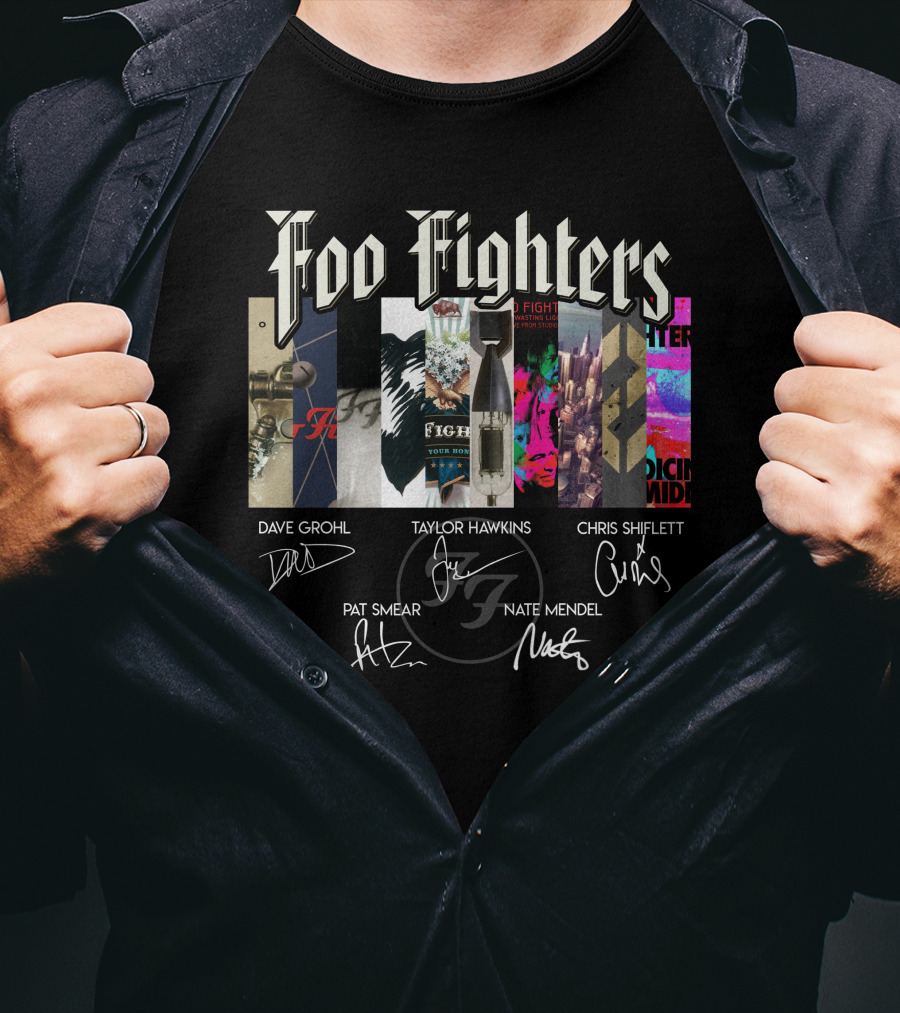 Foo Fighters Dave Grohl Taylor Hawkins Chris Shiflett Pat Smear Nate Mendel Album Covers T-Shirt