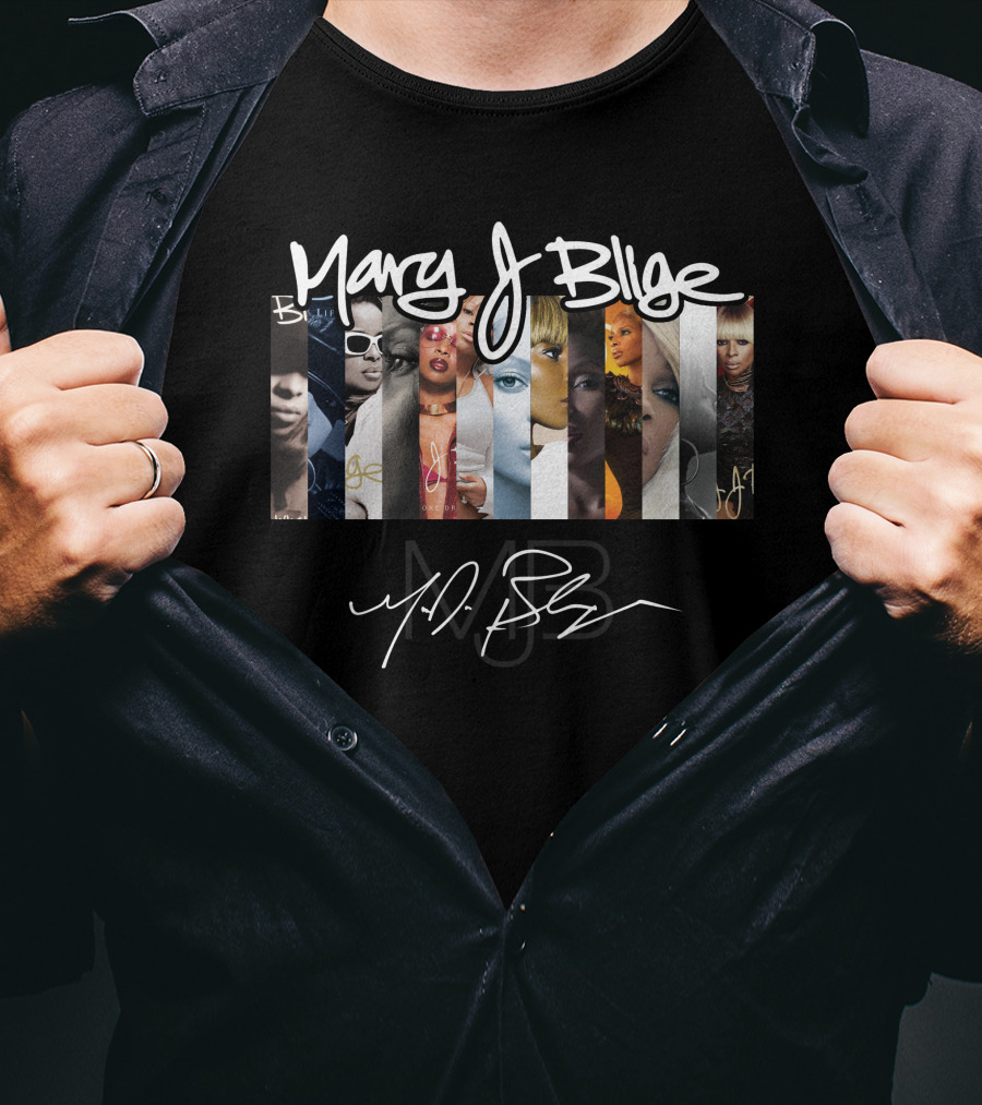 Mary J Blige Album Art Collage Signature Series T-Shirt