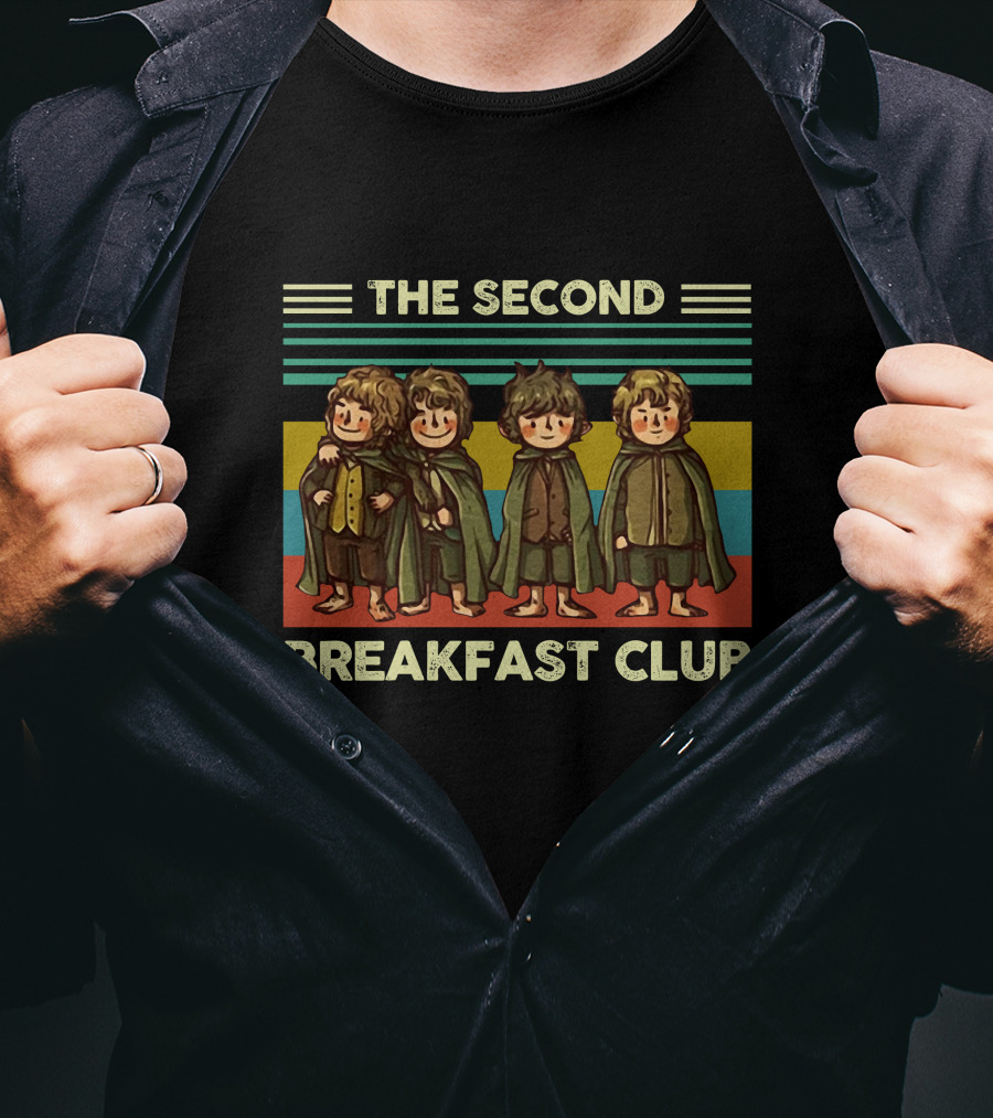The Second Breakfast Club Hobbits Pop Culture Mashup T-Shirt