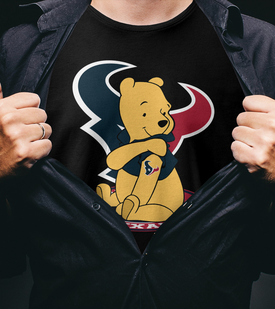Pooh Texans Houston Logo Bears Football T-Shirt