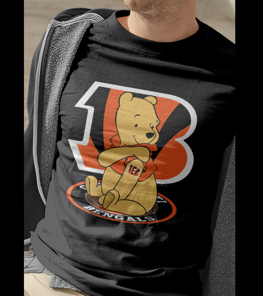 Cincinnati Bengals Pooh Football Crossover T-Shirt