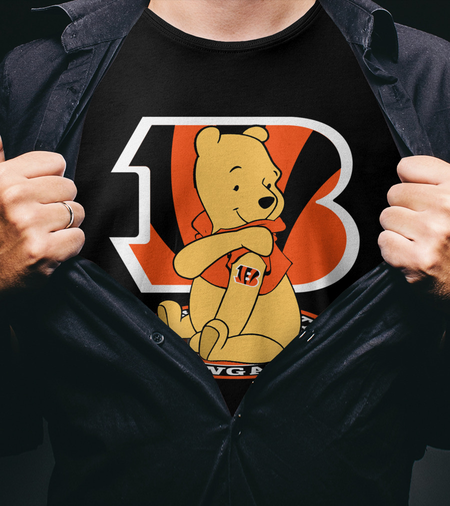 Cincinnati Bengals Pooh Football Crossover T-Shirt