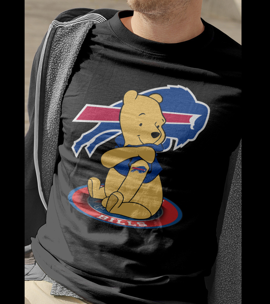 Pooh Bills Buffalo Bills Crossover Featuring Iconic Bear T-Shirt