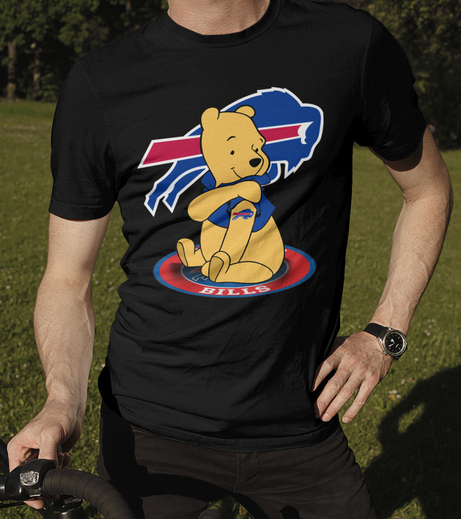 Pooh Bills Buffalo Bills Crossover Featuring Iconic Bear T-Shirt