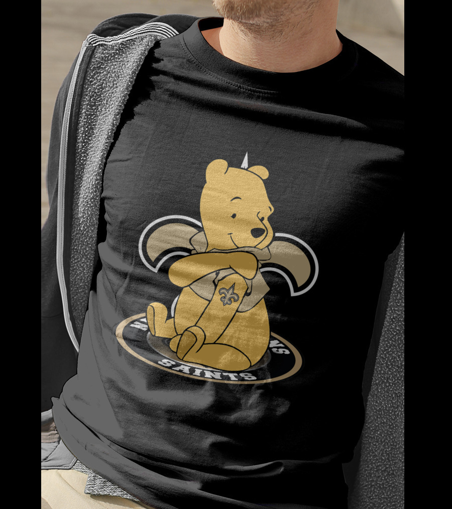 Pooh Saints New Orleans Fleur-de-Lis Iconic Symbols T-Shirt