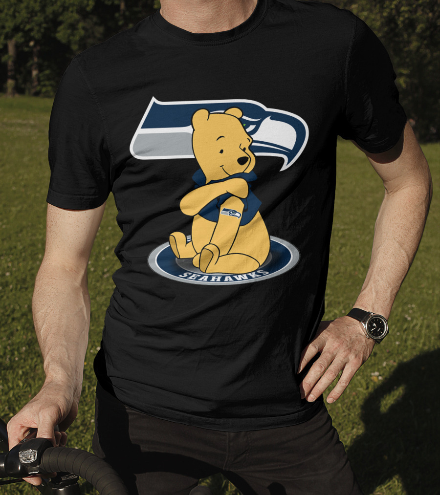 Pooh Bear With Seattle Seahawks NFL T-Shirt