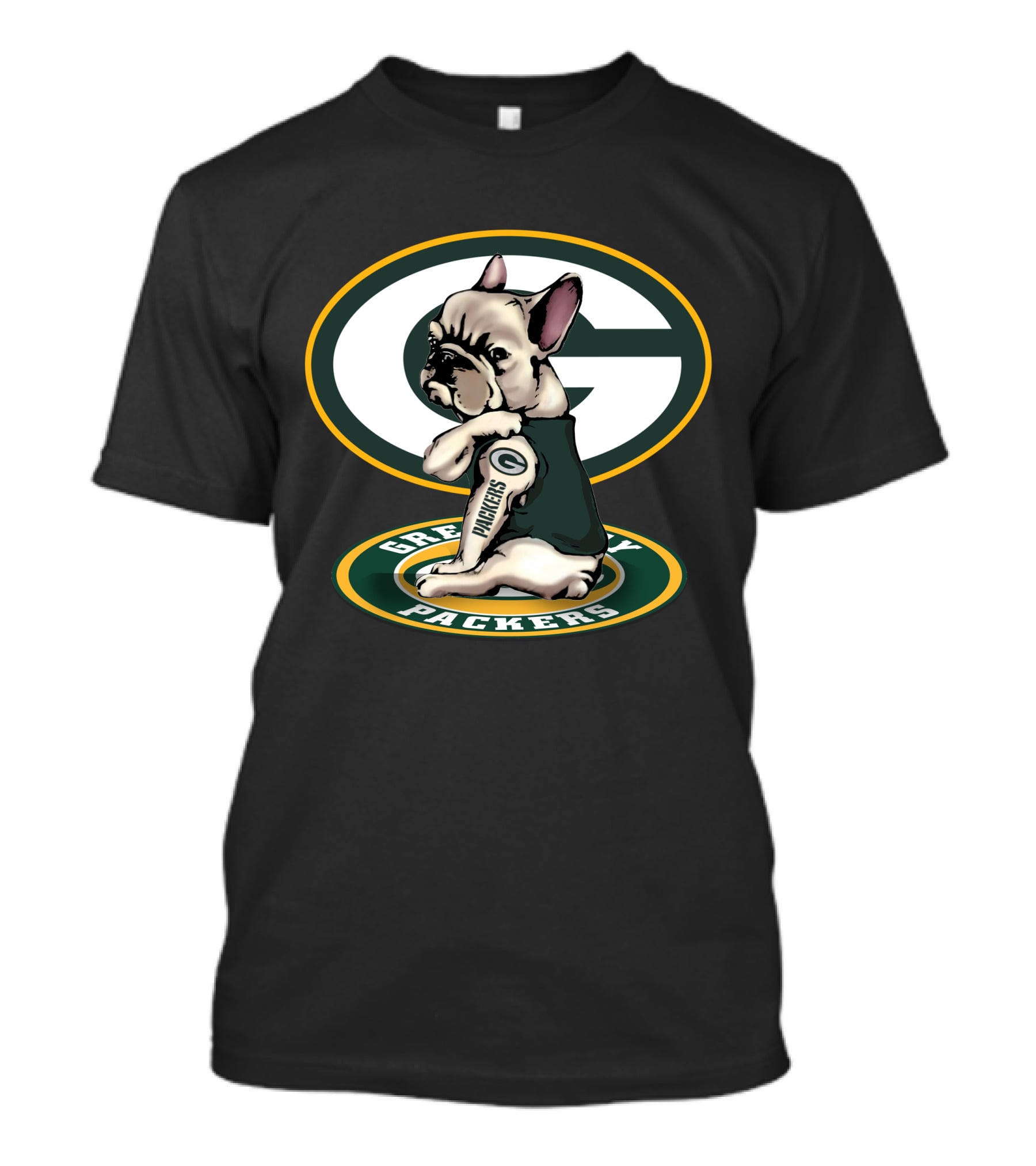 Green Bay Packers French Bulldog Fan T-Shirt