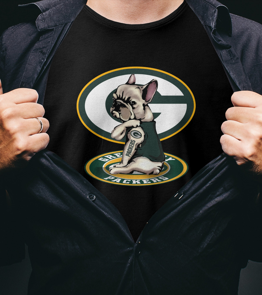 Green Bay Packers French Bulldog Fan T-Shirt