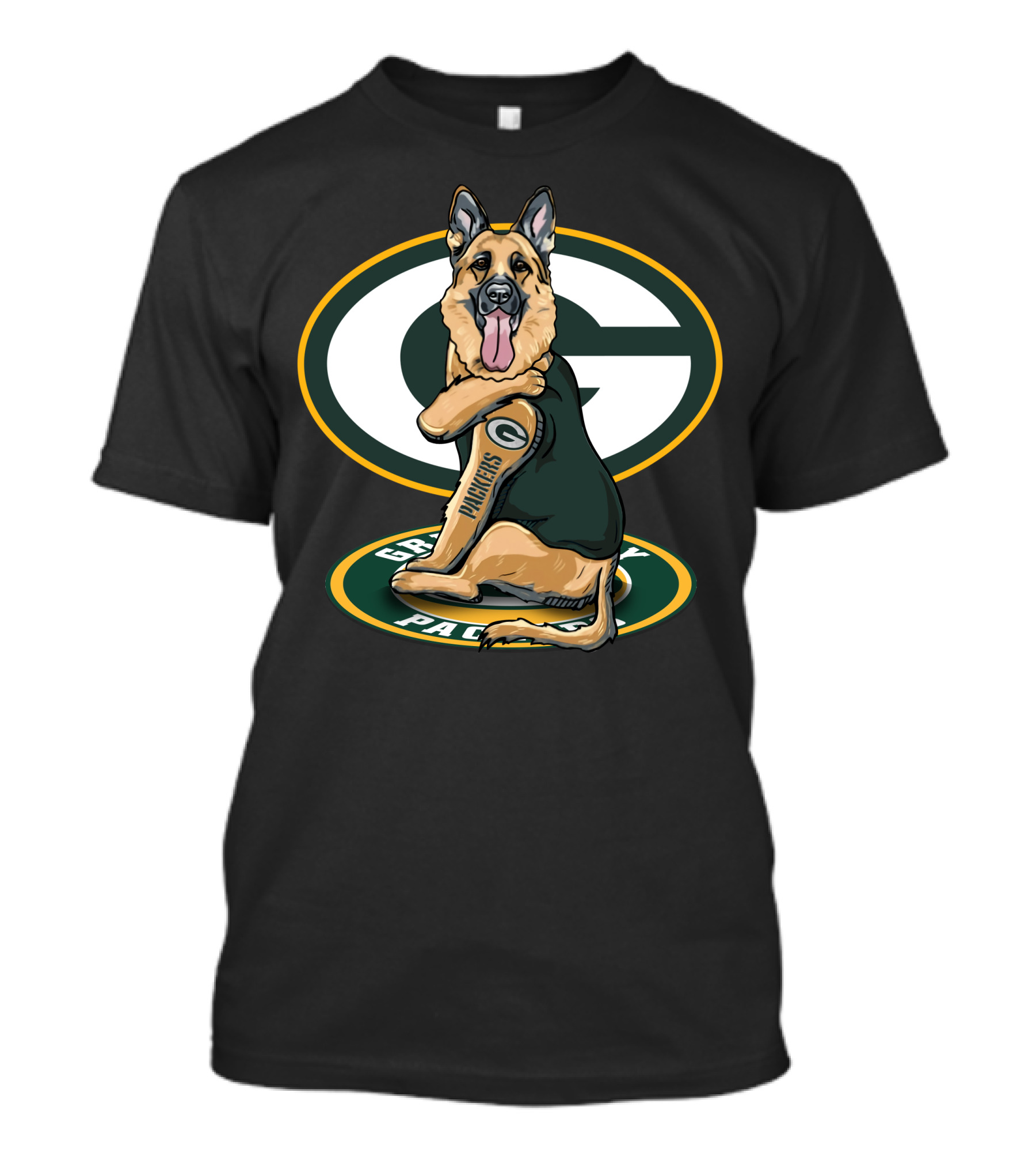 Green Bay Packers German Shepherd Fan T-Shirt