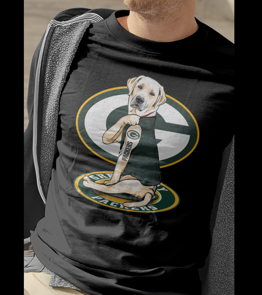 Labrador Green Bay Packers Football Fan Dog T-Shirt