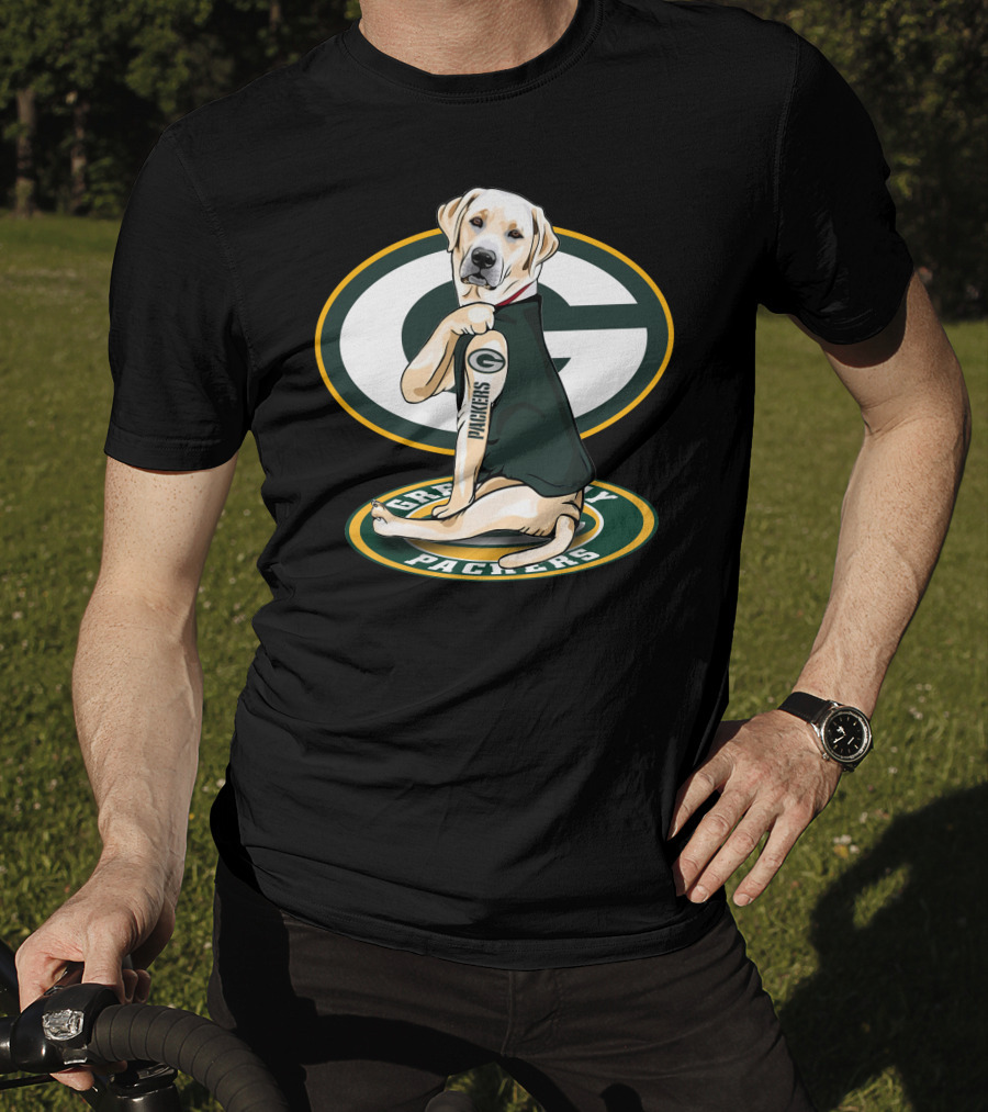 Labrador Green Bay Packers Football Fan Dog T-Shirt