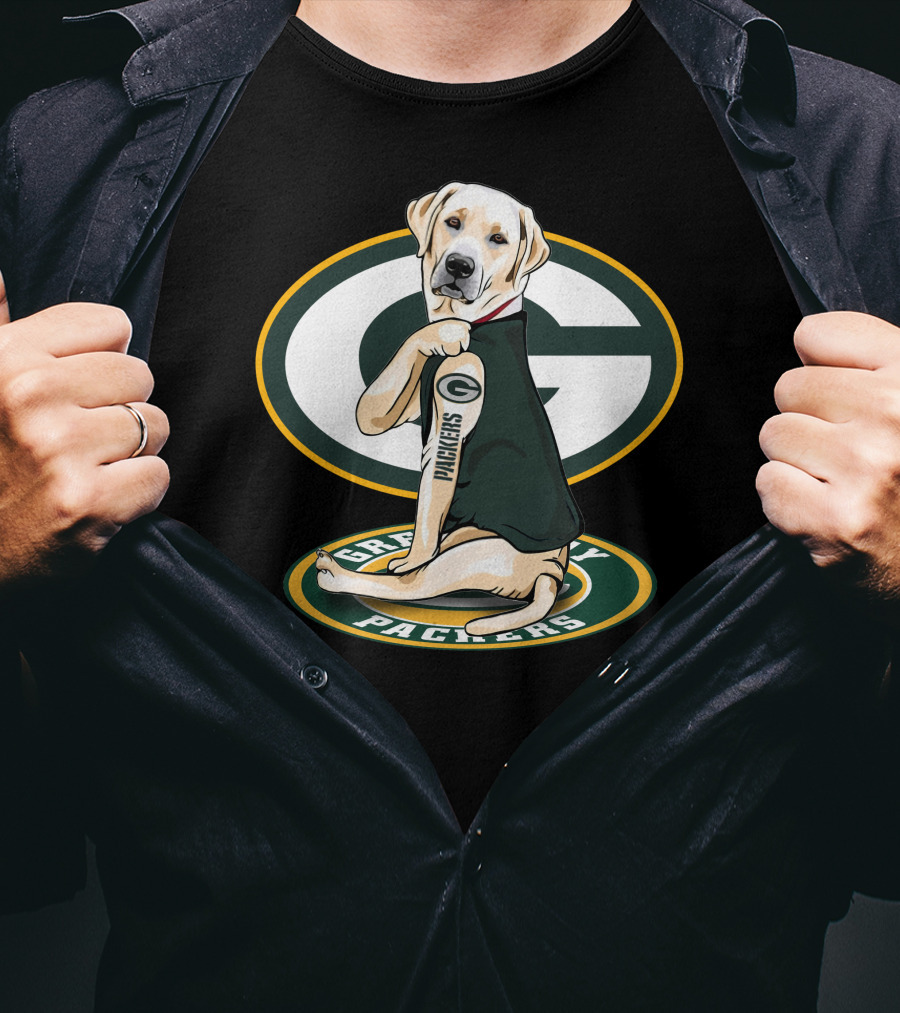 Labrador Green Bay Packers Football Fan Dog T-Shirt