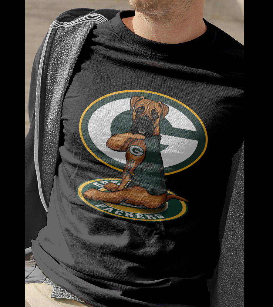 Boxer Packers Green Bay Logo Dog T-Shirt