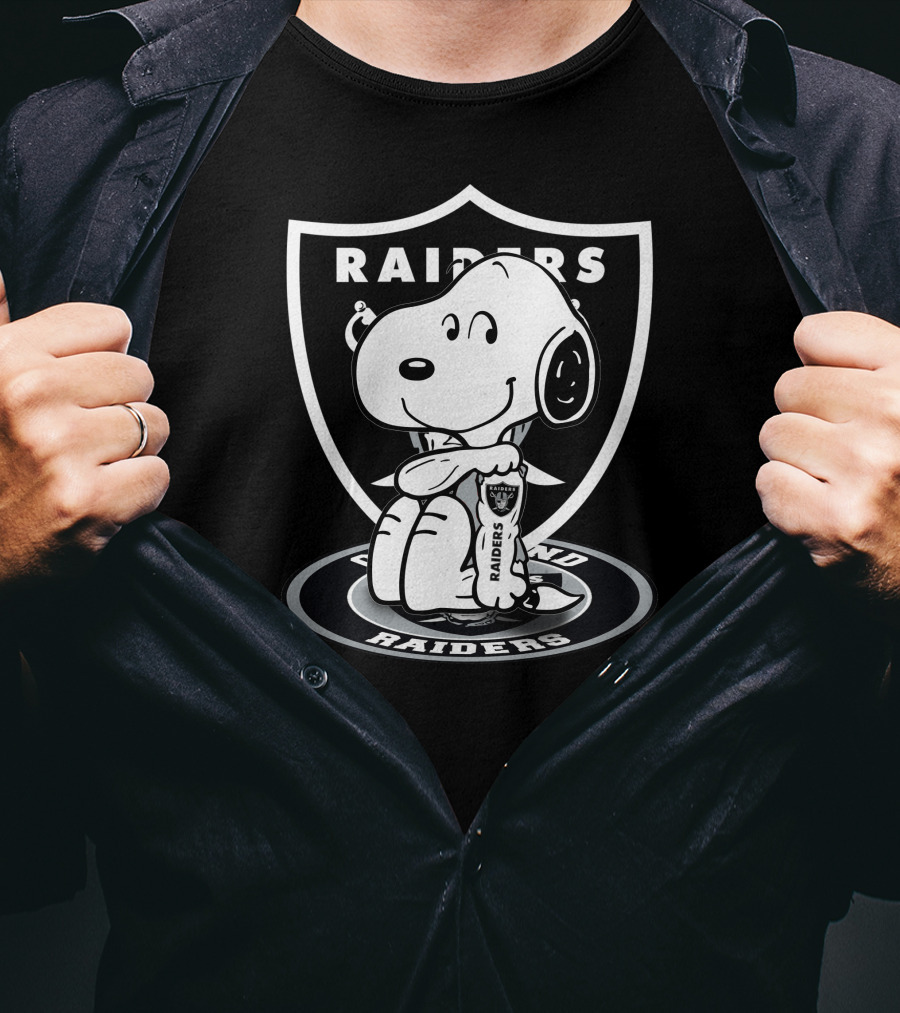 Snoopy Raiders Oakland Raiders Football NFL Peanuts Crossover T-Shirt