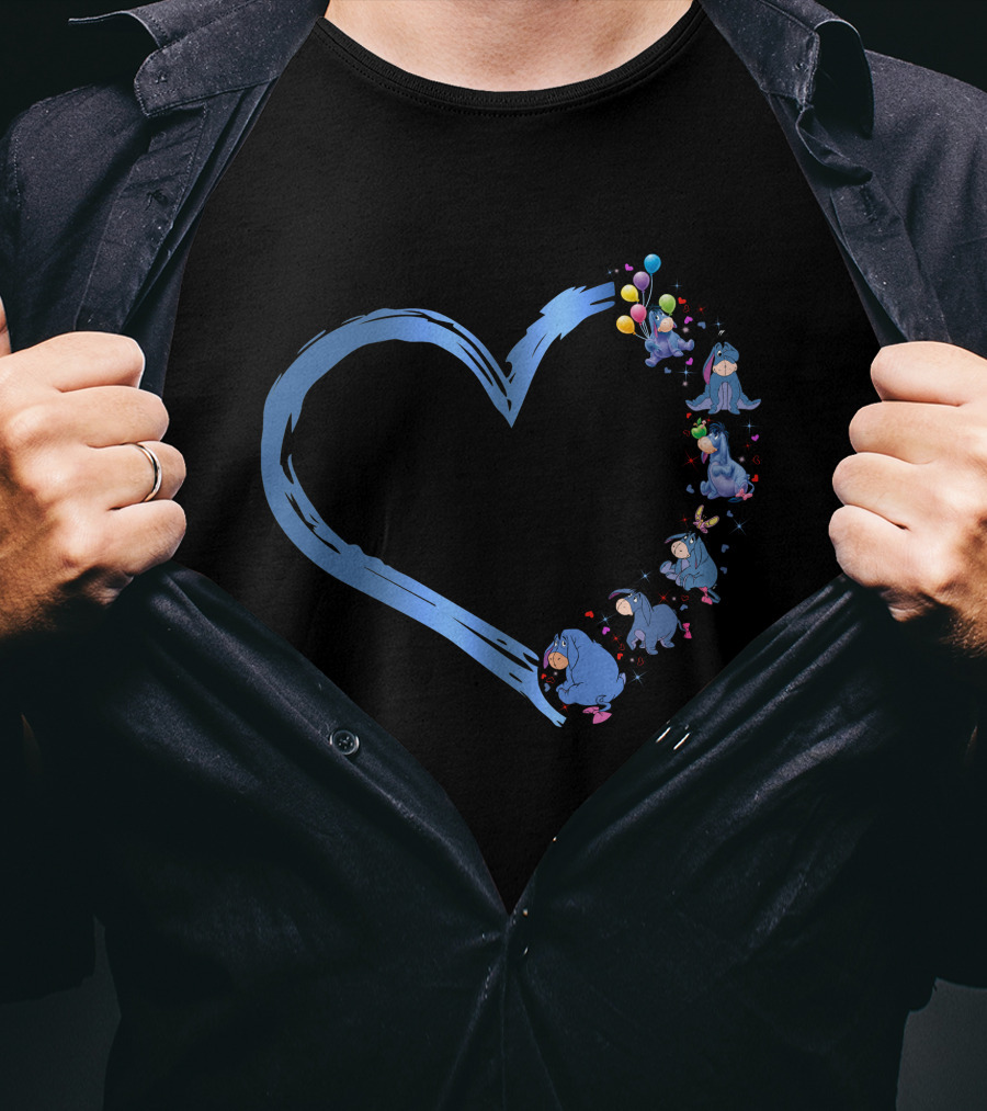 Eeyore Heart Balloons Friendship Mood T-Shirt