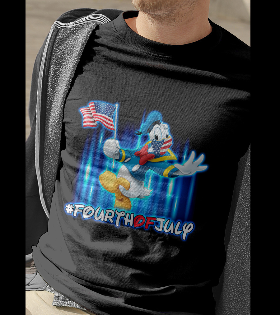 Donald Duck #FourthOfJuly American Flag T-Shirt