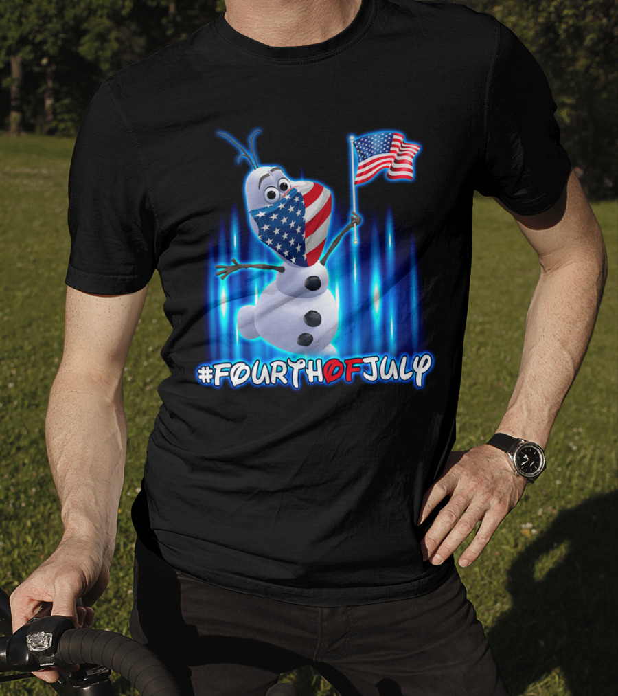 FourthofJuly Olaf Holding American Flag T-Shirt