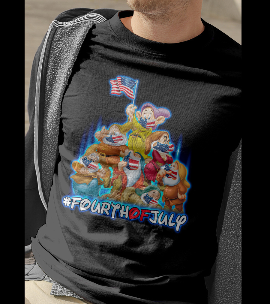 FourthofJuly Seven Dwarfs Patriotic Celebration With American Flag T-Shirt
