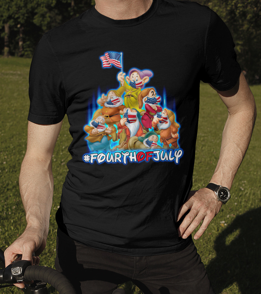 FourthofJuly Seven Dwarfs Patriotic Celebration With American Flag T-Shirt